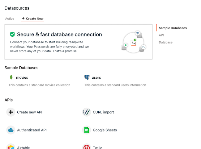 Datasource creation prompt for the example application Datasource creation prompt for the example application