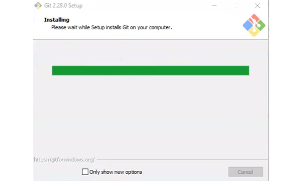Windows final Git installation screen. Windows final Git installation screen.